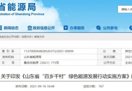 雙鴨山地方政策丨《山東省“百鄉(xiāng)千村”綠色能源發(fā)展行動實施方案》
